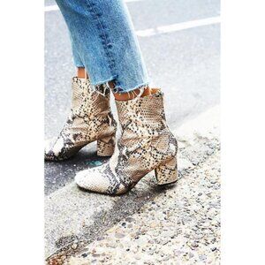 Free People Snake Print Heeled Boots
